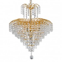 Telbix-Cascade 33cm , 43cm & 53 cm Pendant - Chrome/Crystal & Gold/Crystal   